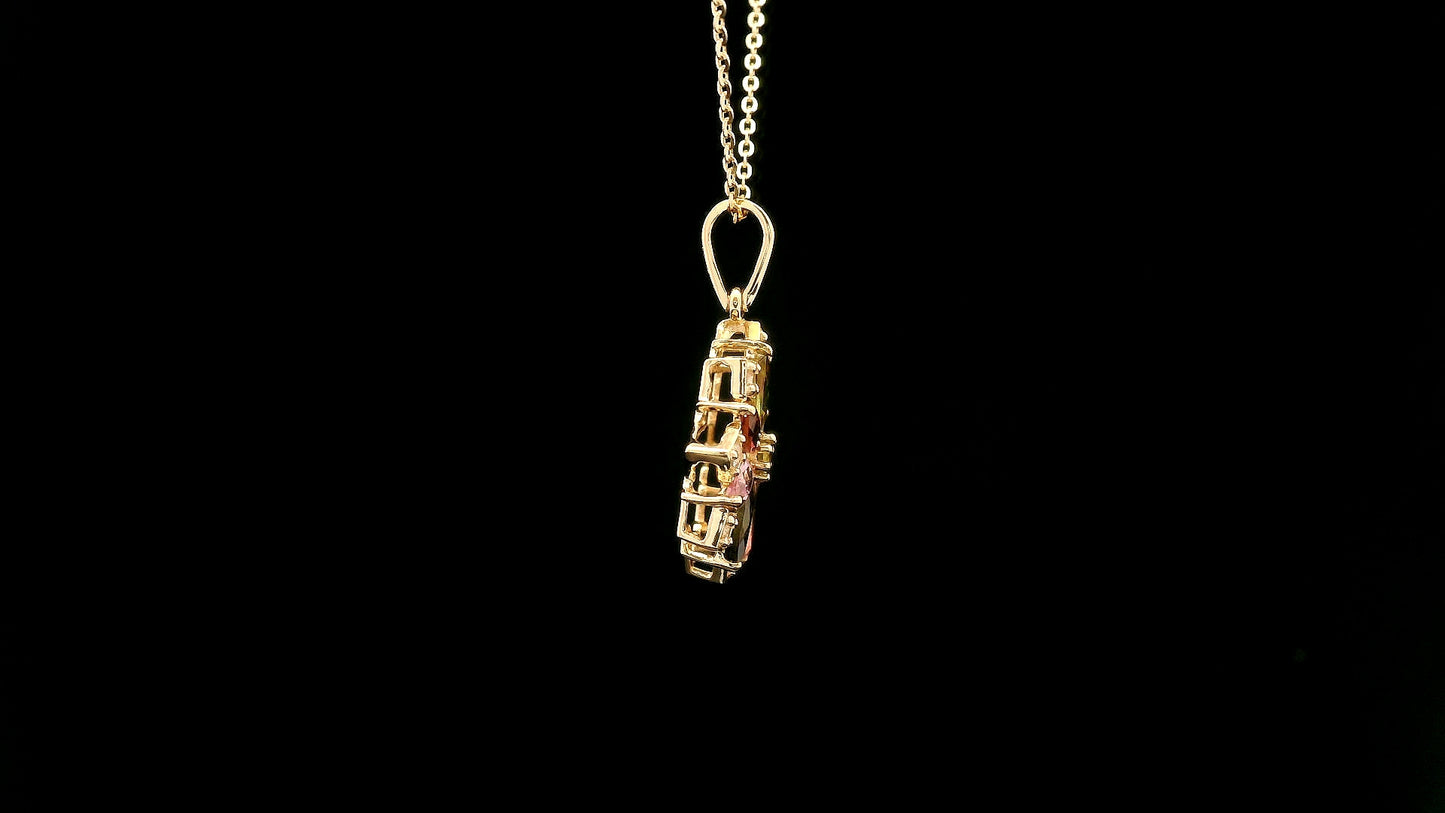 1.23 Ct Marquise Tourmaline 14K Gold Pendant