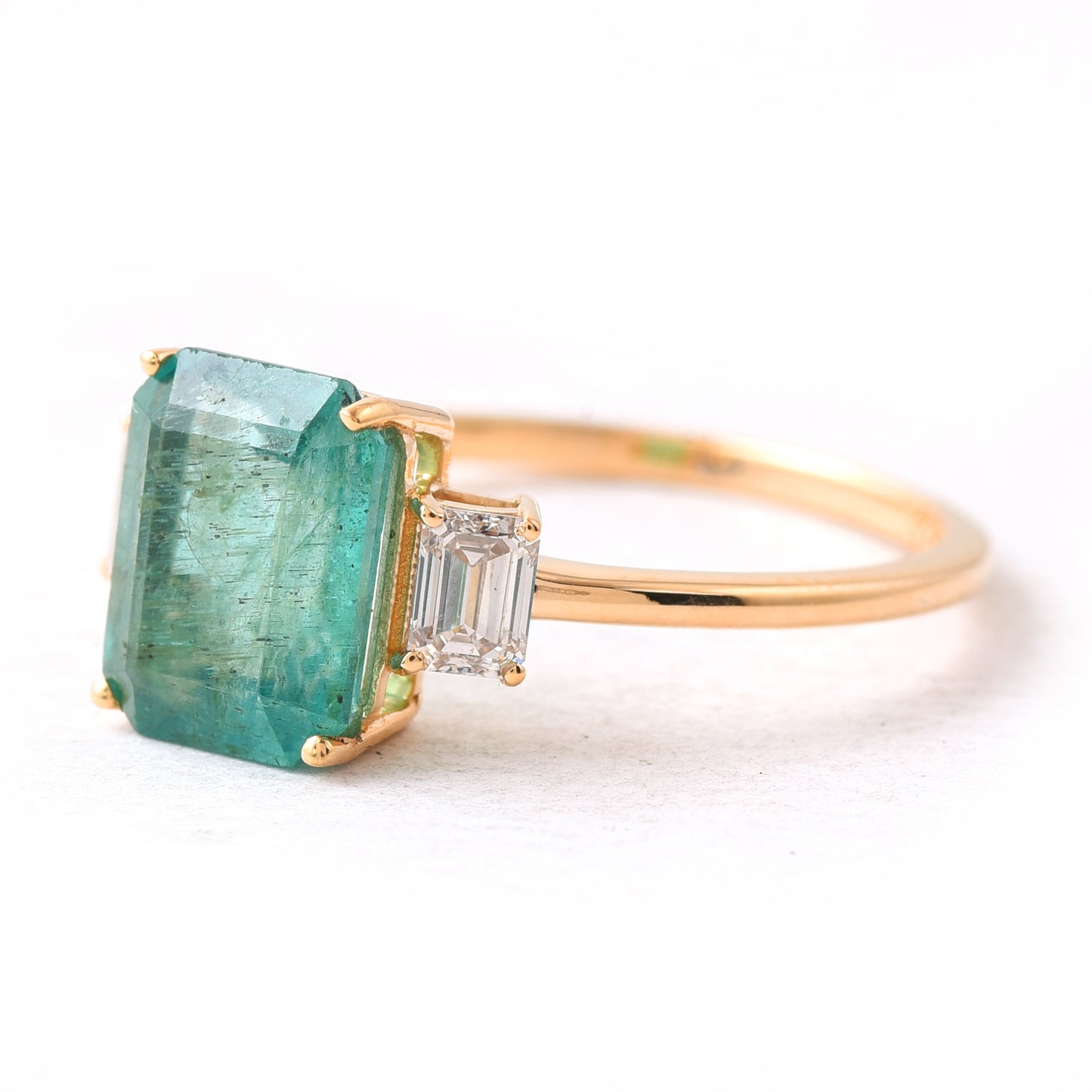 2.35 Ct Octagon Emerald 14K Gold Ring