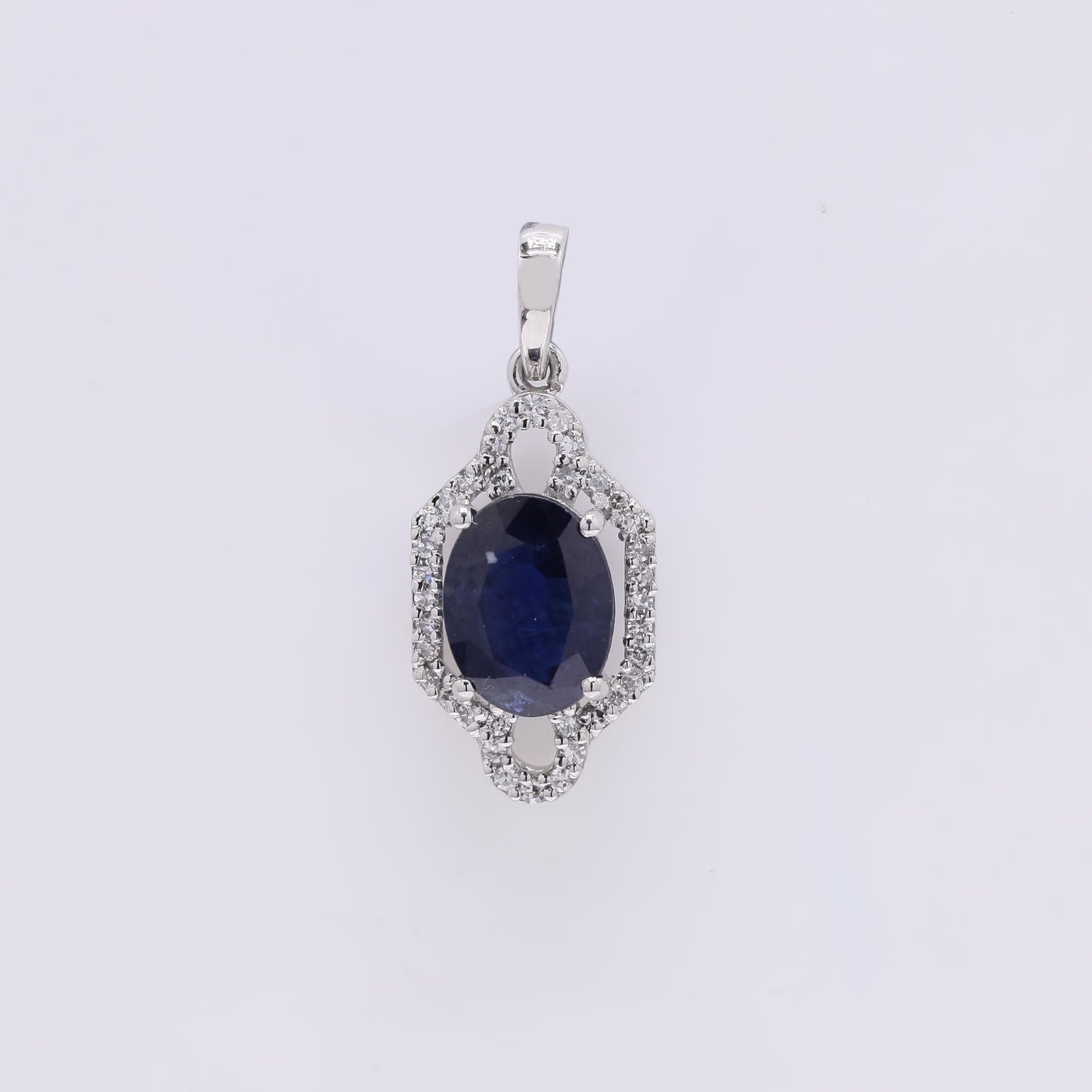 2.09 Ct Oval Mixed Cut Natural Sapphire 950 Platinum Pendant