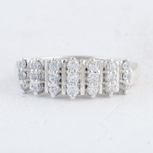 1.01 Ct Round Cubic Zirconia 925 Sterling Silver Ring