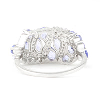 1.87 Ct Marquise Mixed Cut, Round Mixed Cut, Pear Mixed Cut Natural Tanzanite 950 Platinum Ring