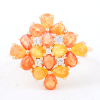 2.98 Ct Pear Multi Sapphire 14K Gold Ring