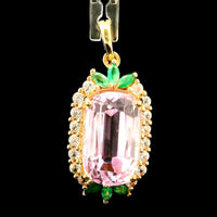 7.52 Ct Cushion Kunzite 14K Gold Pendant