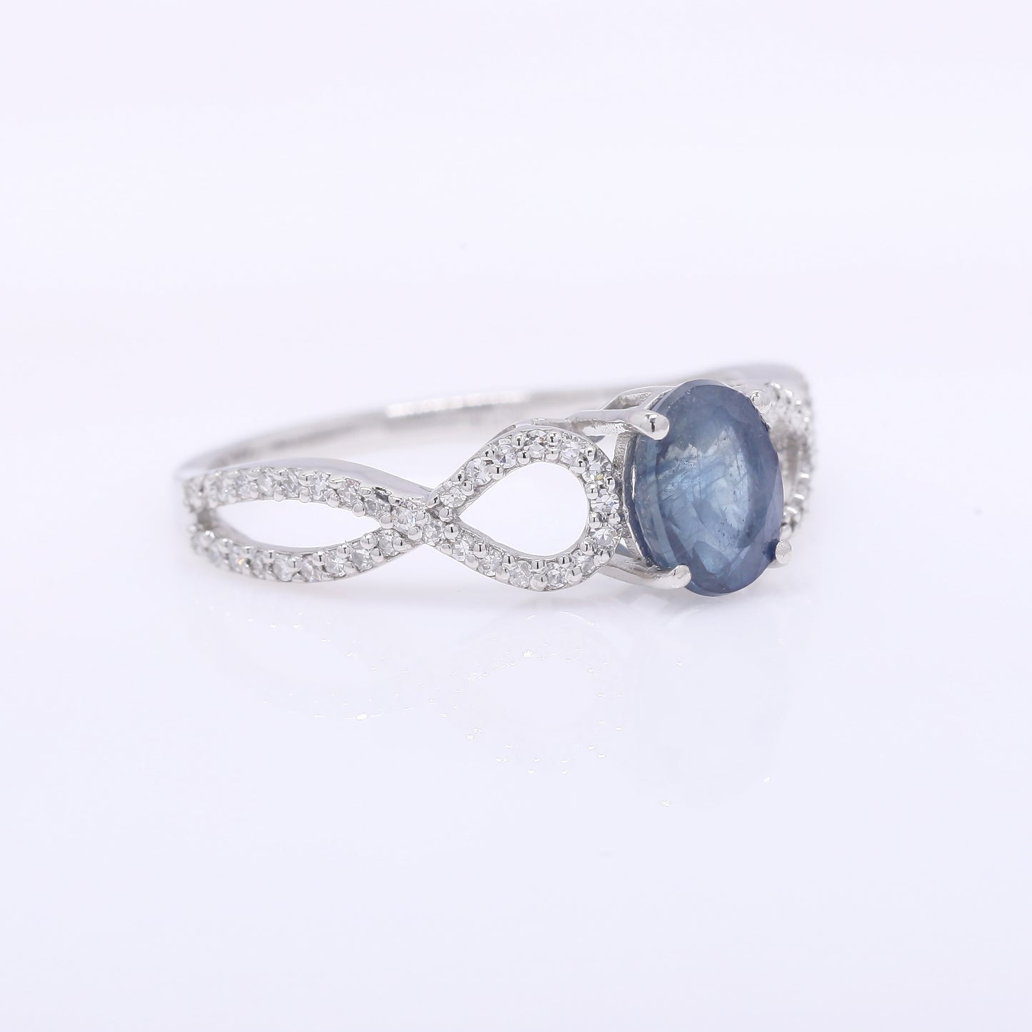 1.47 Ct Oval Mixed Cut Natural Sapphire 950 Platinum Ring