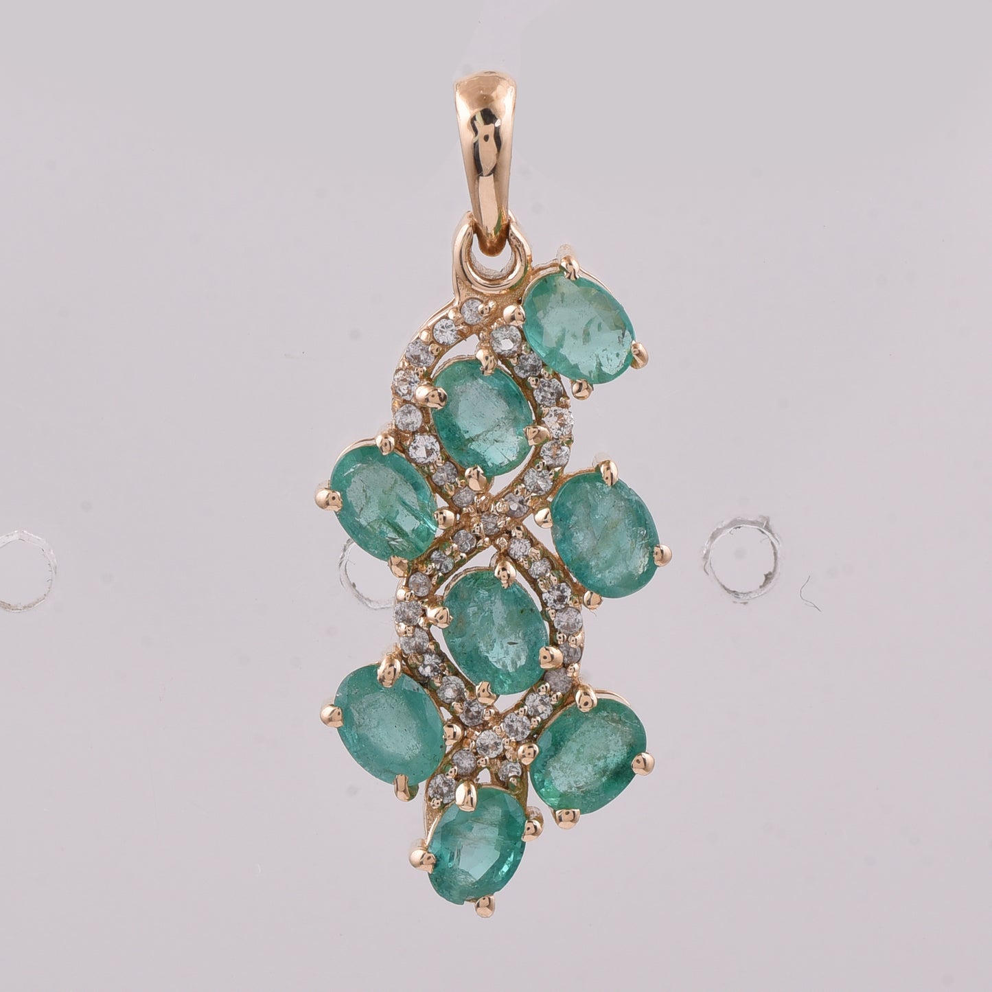 1.30 Ct Oval Natural Emerald 14K Gold Pendant