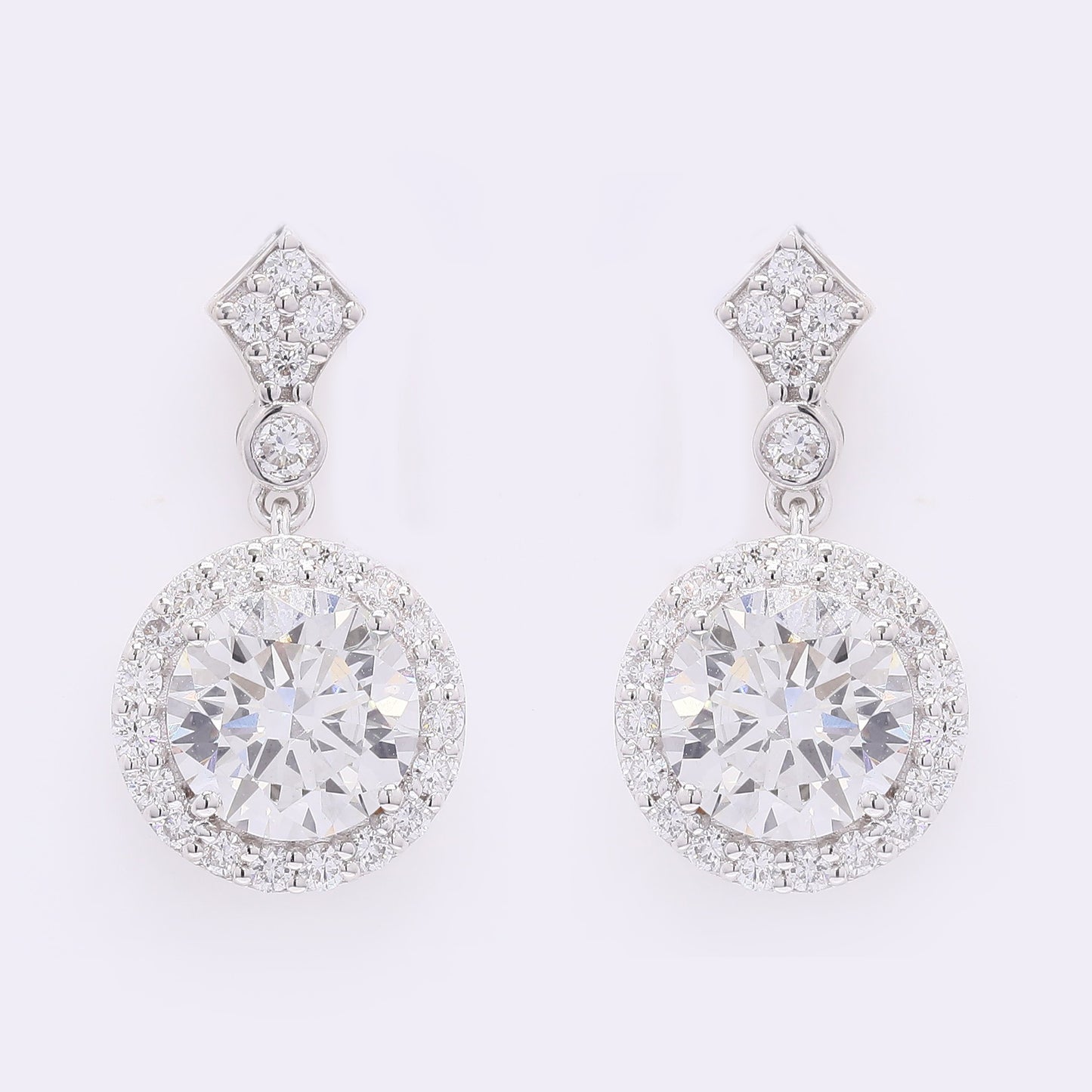 3.83 Carats Lab Grown Diamond 14K Gold Earrings