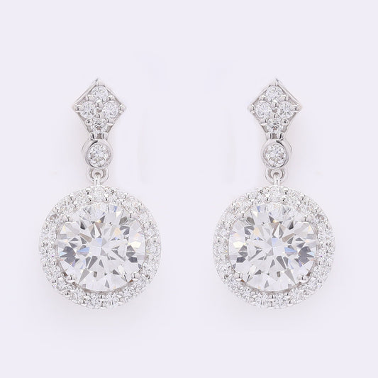 3.83 Carats Lab Grown Diamond 14K Gold Earrings