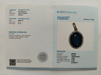 3.87 Ct Oval Mixed Cut Natural Sapphire 14K Gold Pendant