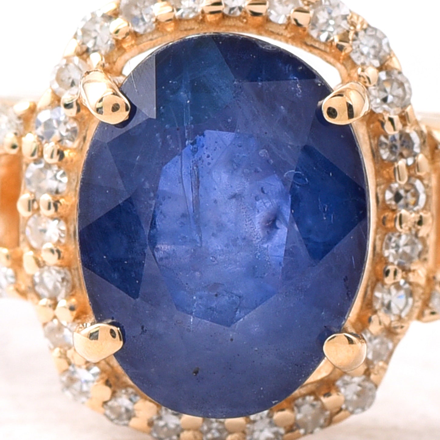 2.00 Ct Oval Mixed Cut Natural Sapphire 14K Gold Ring