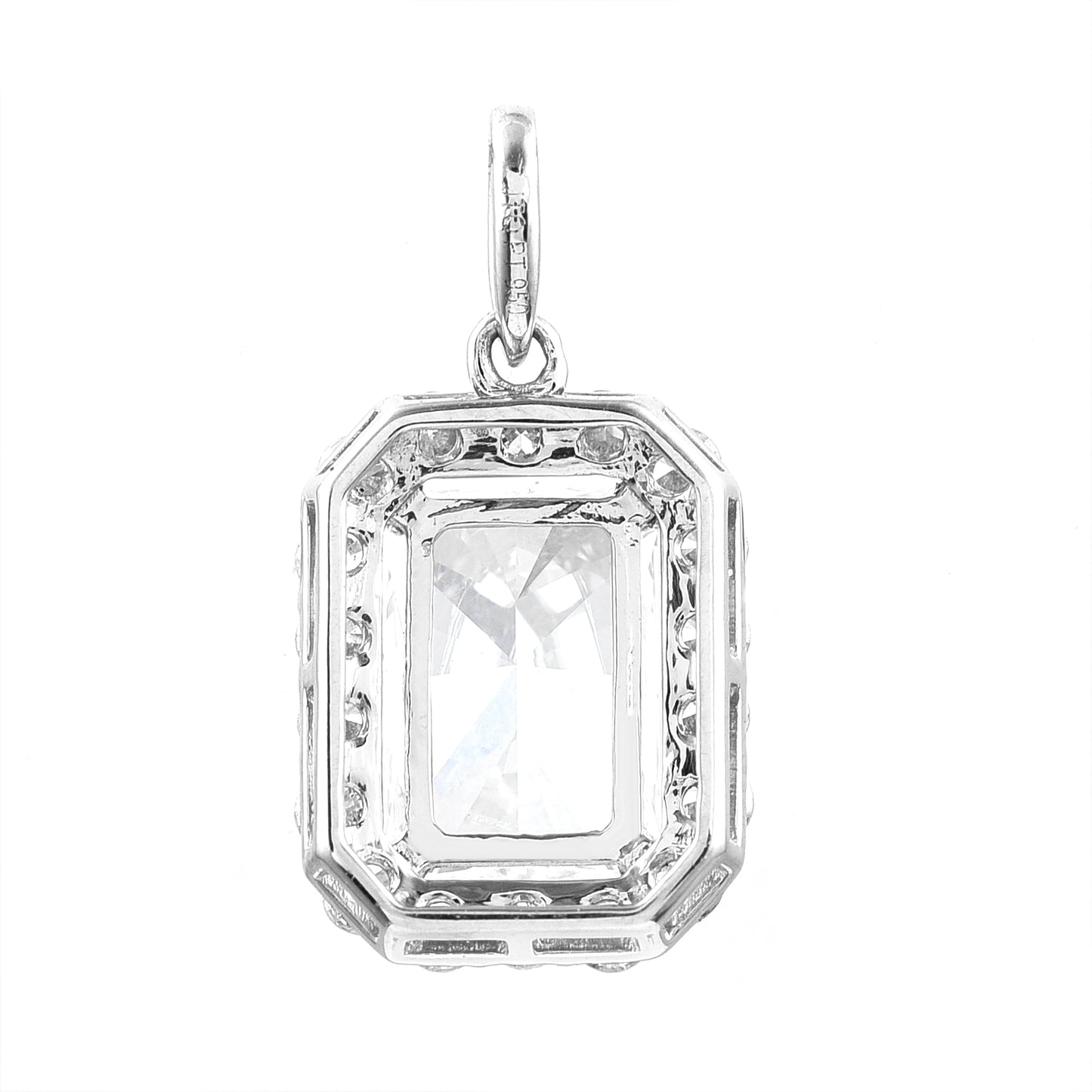 2.34 Ct Cut Cornere Rectangular Modifie Brilliant Lab Grown Diamond 950 Platinum Pendant
