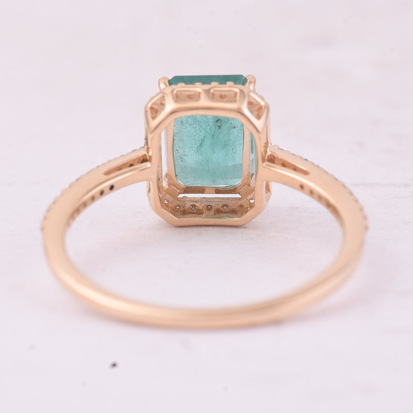 1.85 Ct Octagon Step Cut Natural Emerald 14K Gold Ring