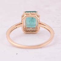 1.85 Ct Octagon Step Cut Natural Emerald 14K Gold Ring