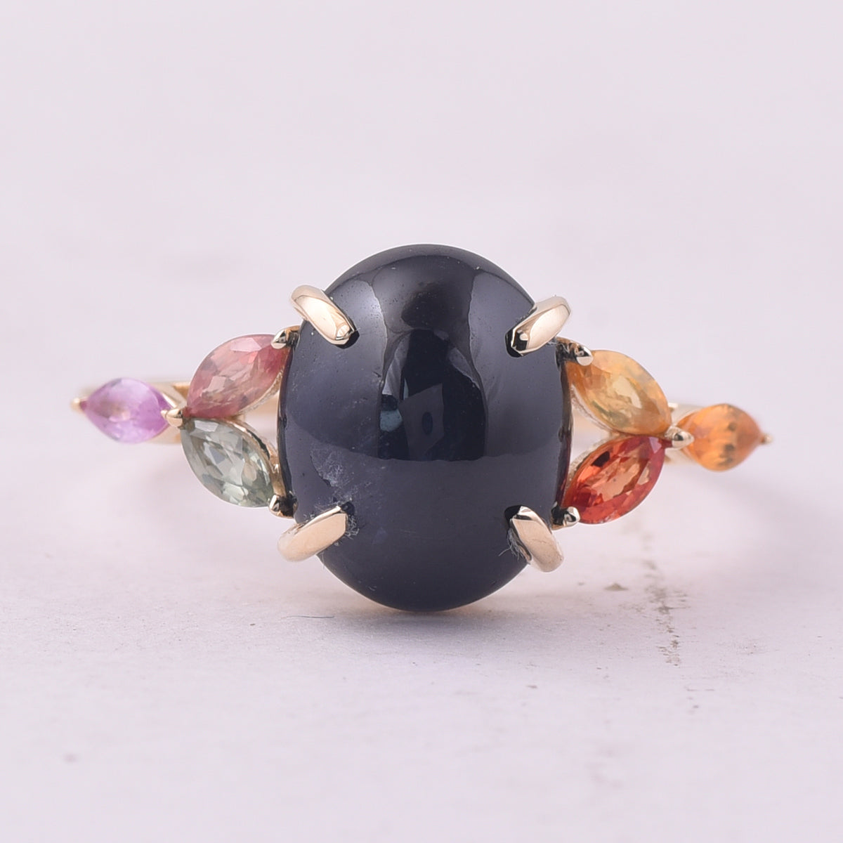 5.74 Ct Oval Sapphire 9K Gold Ring