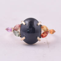 5.74 Ct Oval Sapphire 9K Gold Ring