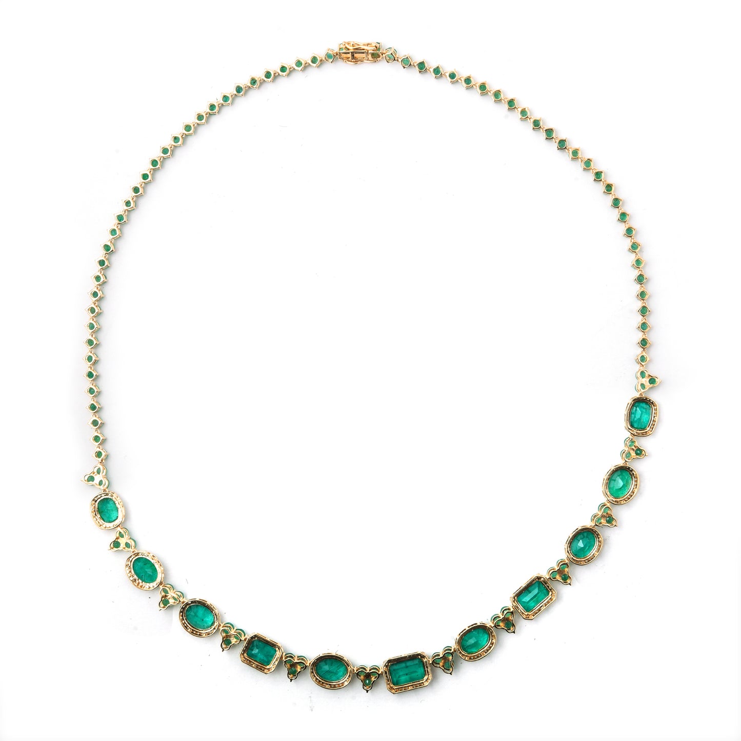 27.83 Ct Natural Emerald 14K Gold Necklace