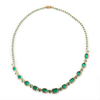 27.83 Ct Natural Emerald 14K Gold Necklace