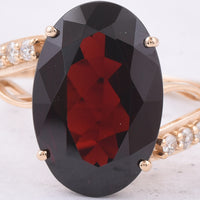 6.80 Ct Oval Natural Garnet 14K Gold Ring