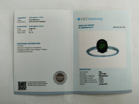 1.93 Ct Oval Mixed Cut Natural Green Sapphire 950 Platinum Ring