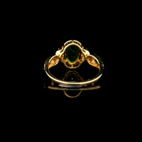 1.26 Ct Oval Mixed Cut Natural Emerald 14K Gold Ring