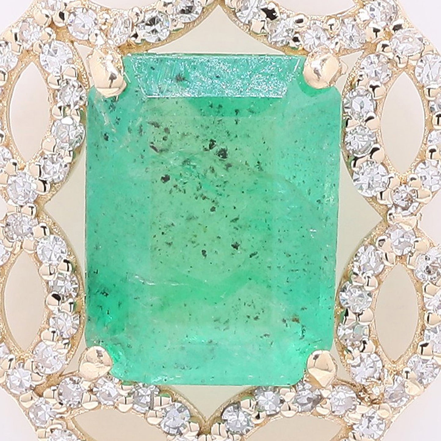 2.40 Ct Octagon Step Cut Natural Emerald 14K Gold Pendant