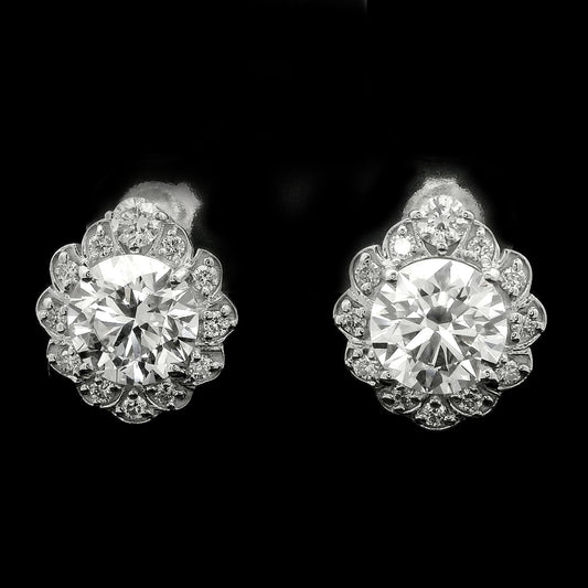 3.45 Carats Lab Grown Diamond 14K Gold Earrings