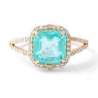 2.30 Ct Octagon Step Cut Natural Emerald 14K Gold Ring