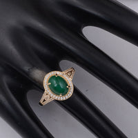 2.31 Ct Oval Emerald 9K Gold Ring