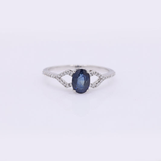 1.32 Ct Oval Mixed Cut Natural Sapphire 950 Platinum Ring
