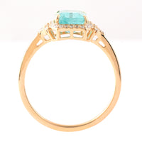 1.33 Ct Octagon Step Cut Natural Emerald 14K Gold Ring