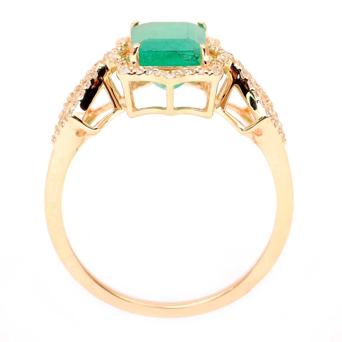 1.97 Ct Octagon Natural Emerald 14K Gold Ring