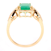 1.97 Ct Octagon Natural Emerald 14K Gold Ring