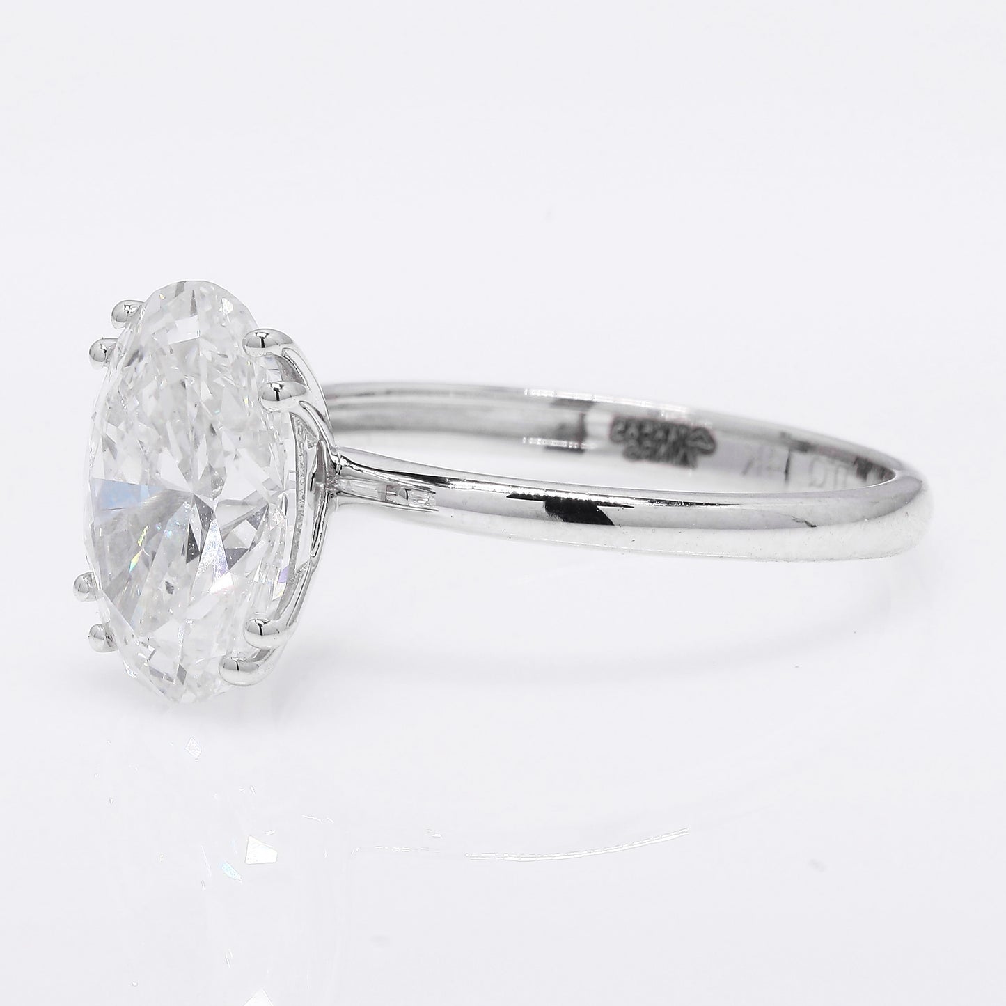3.11 Ct Oval Brilliant Lab Grown Diamond 14K Gold Ring