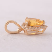 0.85 Ct Trillion Br.Fire Opal 9K Gold Pendant