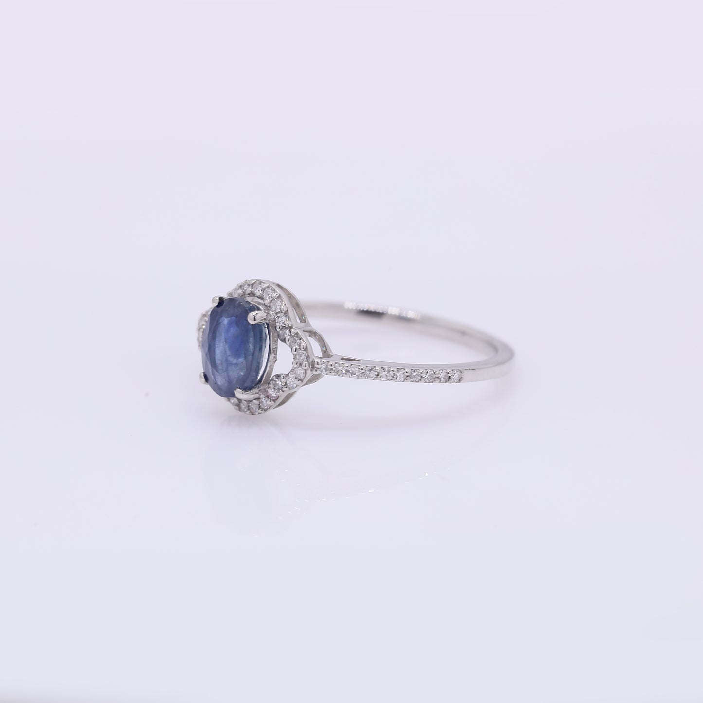 1.27 Ct Oval Mixed Cut Natural Sapphire 950 Platinum Ring