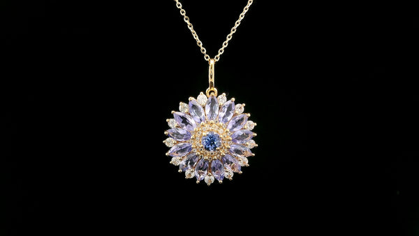 2.48 Ct Round Tanzanite 14K Gold Pendant