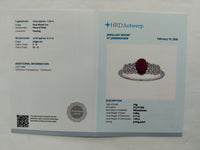 1.14 Ct Oval Mixed Cut Natural Ruby 950 Platinum Ring