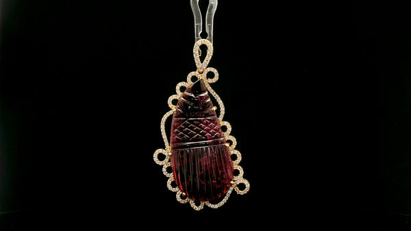 13.27 Ct Fancy Tourmaline 14K Gold Pendant