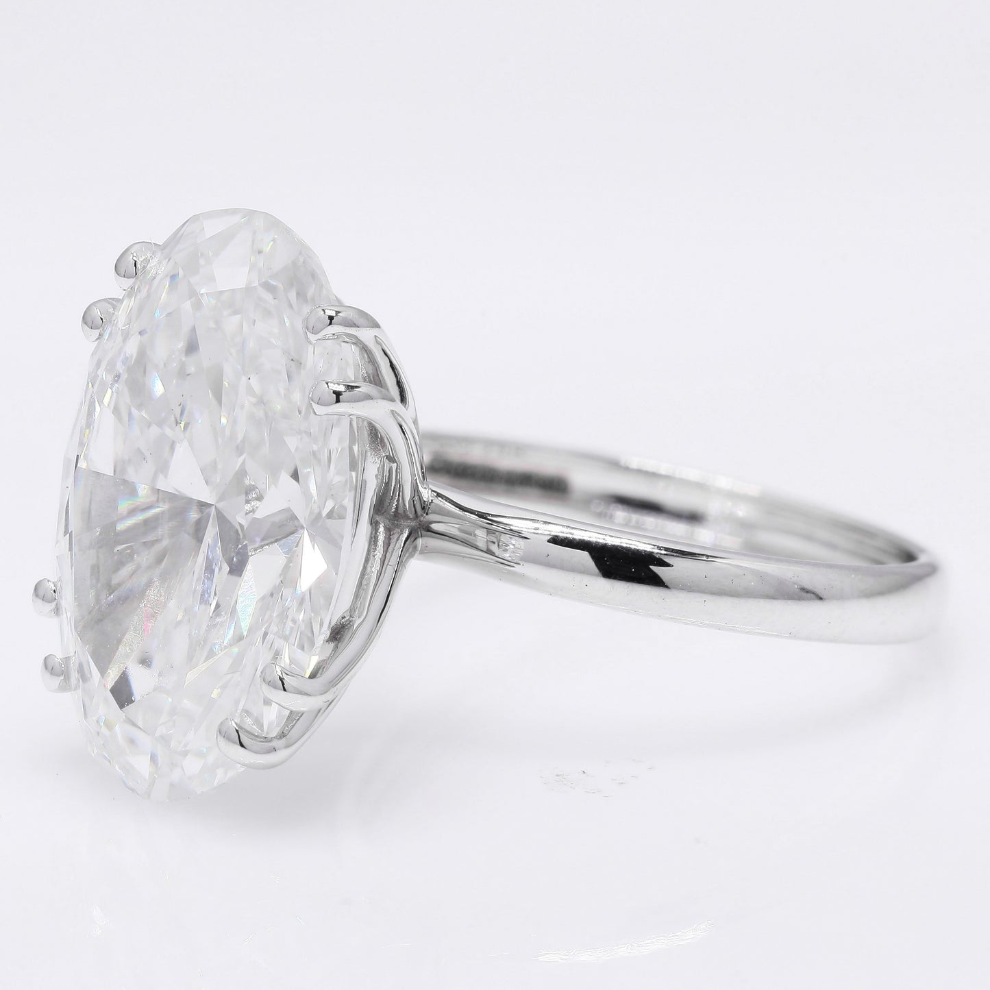 10.29 Ct Oval Brilliant Lab Grown Diamond 14K Gold Ring