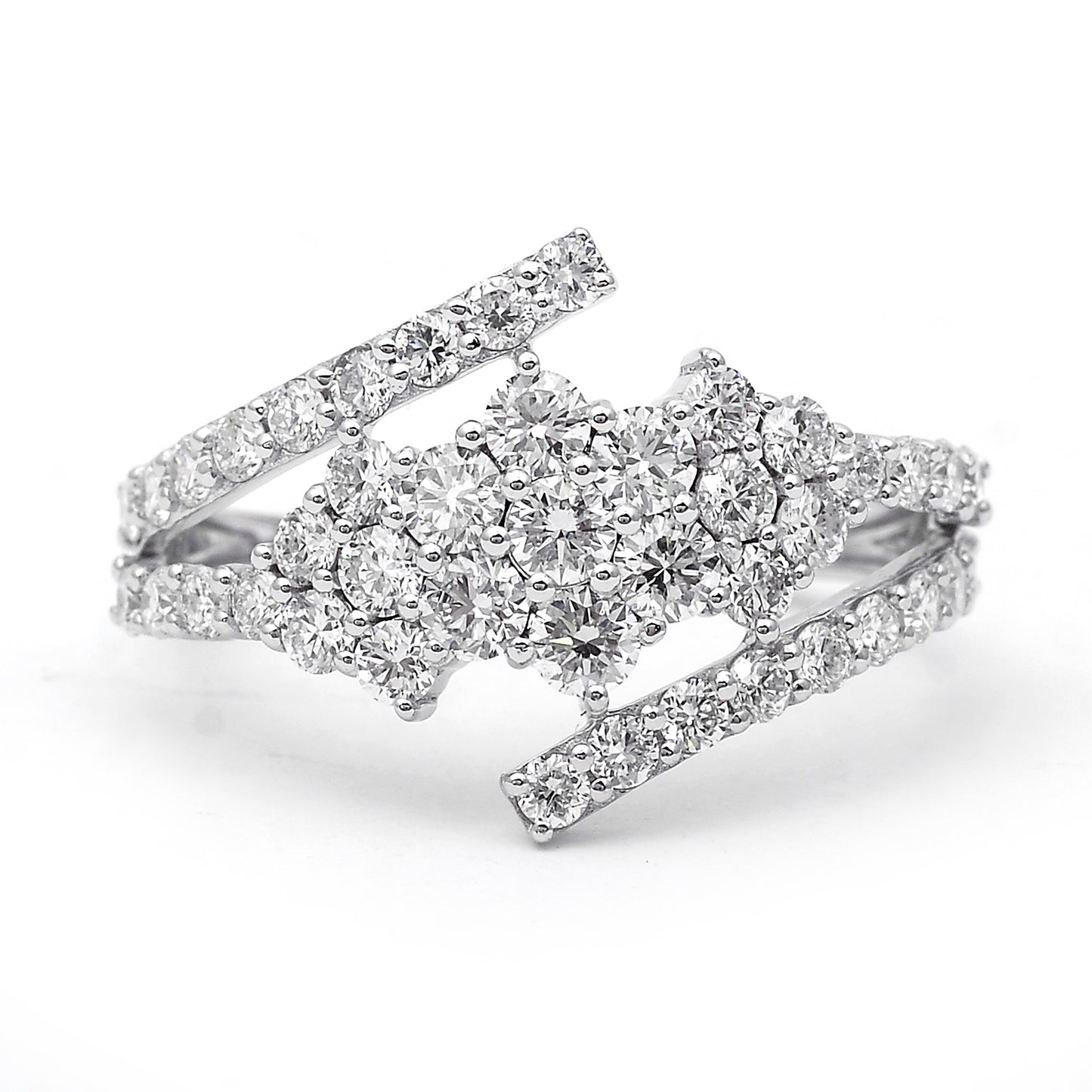 2.39 Ct Round Lab Grown Diamond 925 Sterling Silver Ring