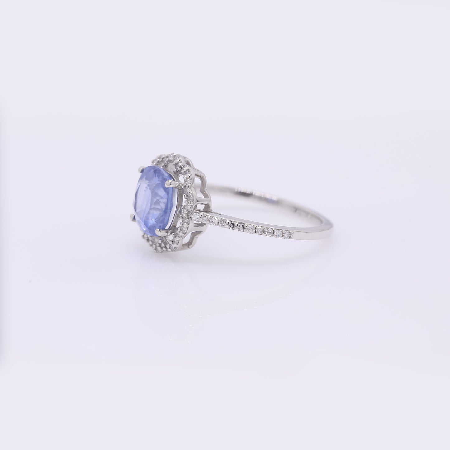 2.18 Ct Cushion Mixed Cut Natural Sapphire 950 Platinum Ring