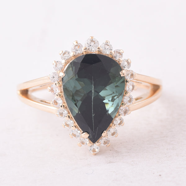 4.24 Ct Pear Tourmaline 9K Gold Ring