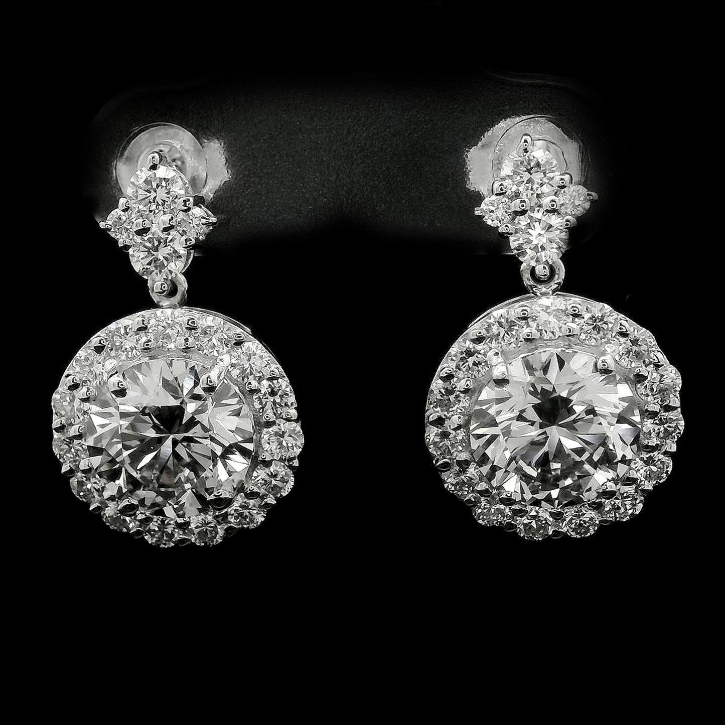 4.13 Carats Lab Grown Diamond 14K Gold Earrings