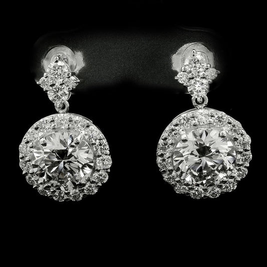 4.13 Carats Lab Grown Diamond 14K Gold Earrings
