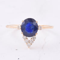1.90 Ct Oval Natural Sapphire 14K Gold Ring