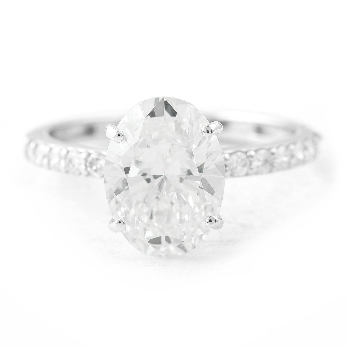 3.07 Carats Lab Grown Diamond 14K Gold Ring