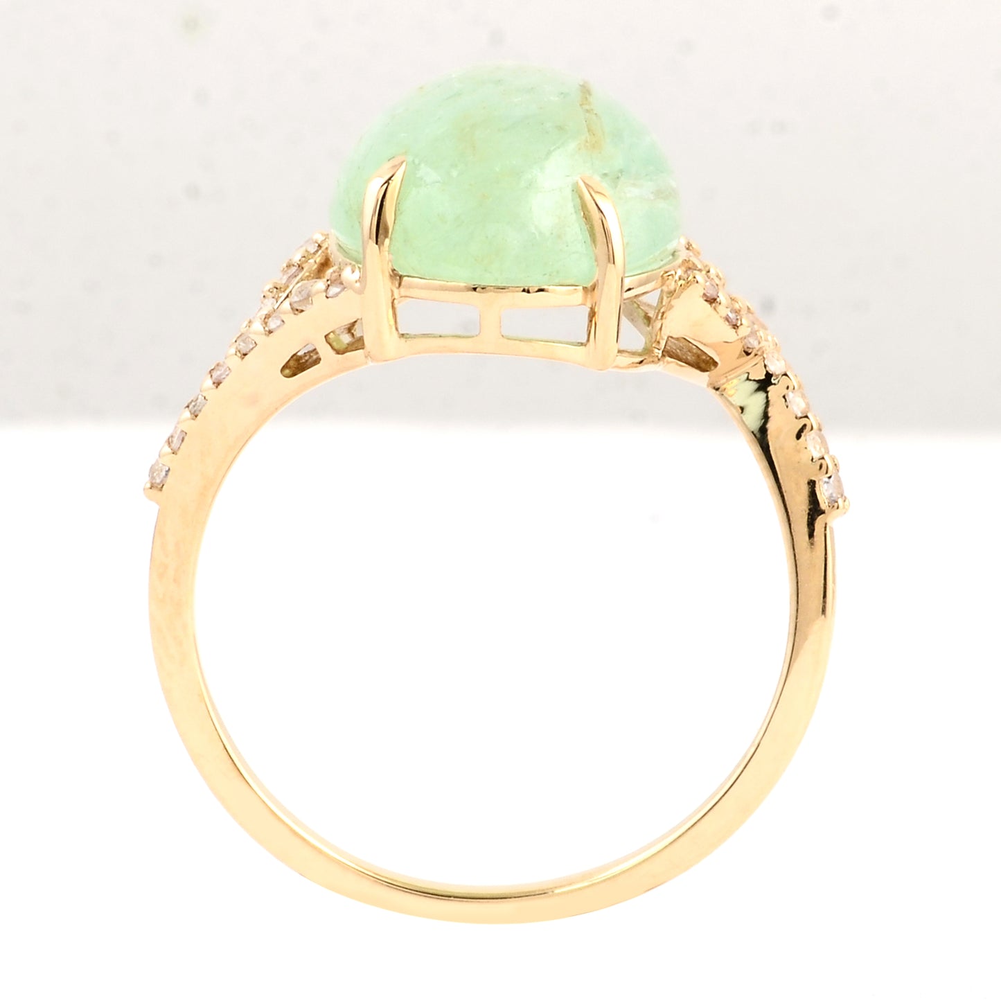 6.35 Ct Oval Emerald 14K Gold Ring