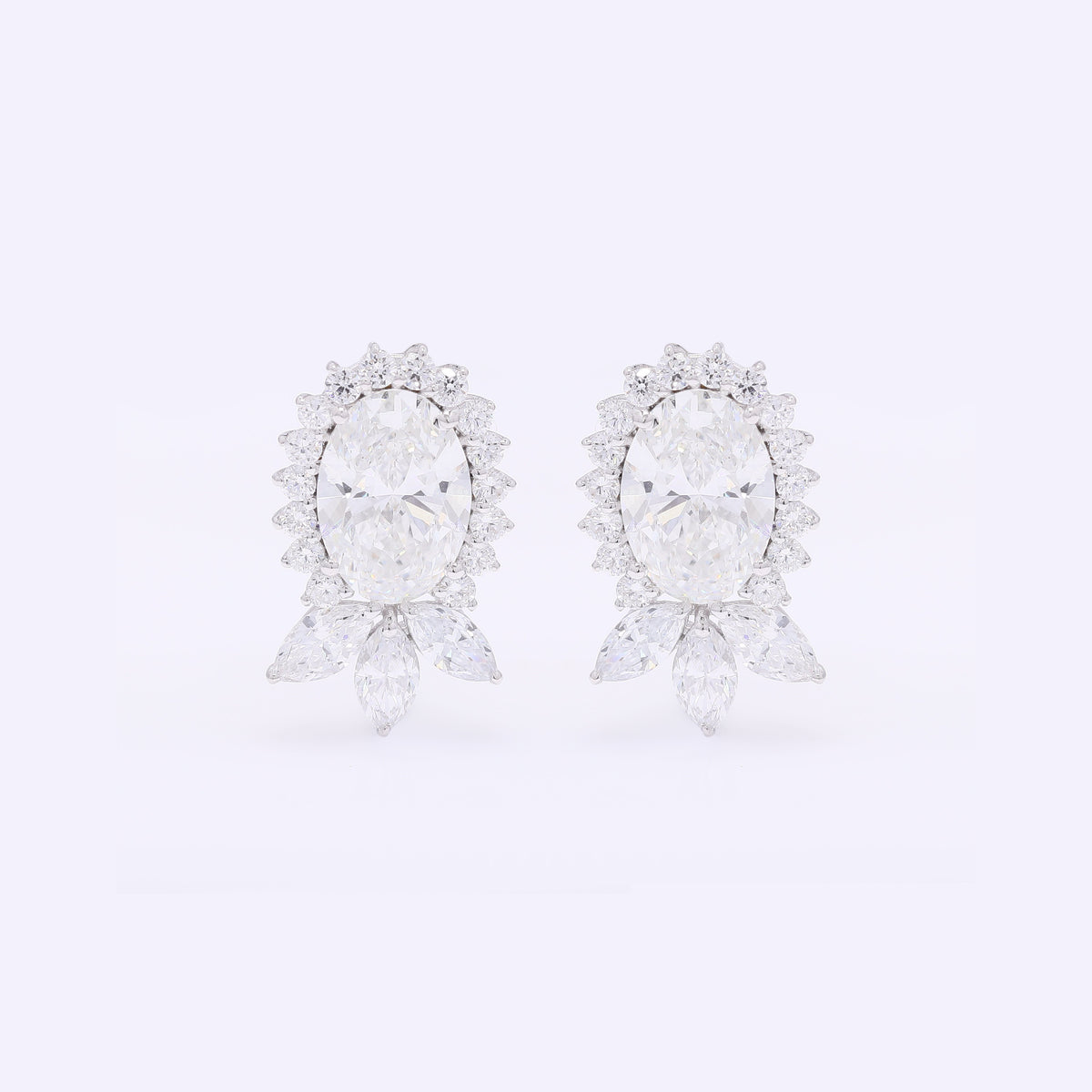 4.00 Carats Lab Grown Diamond 14K Gold Earrings
