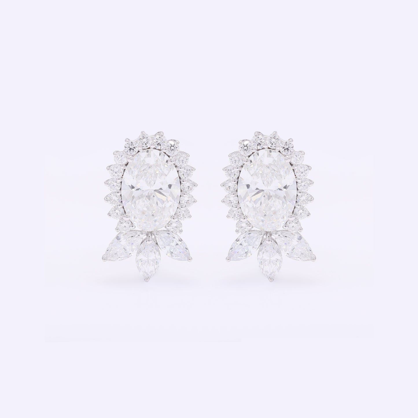 4.00 Carats Lab Grown Diamond 14K Gold Earrings