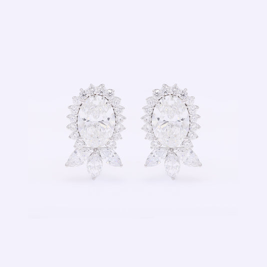 4.00 Carats Lab Grown Diamond 14K Gold Earrings