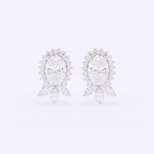 4.00 Carats Lab Grown Diamond 14K Gold Earrings